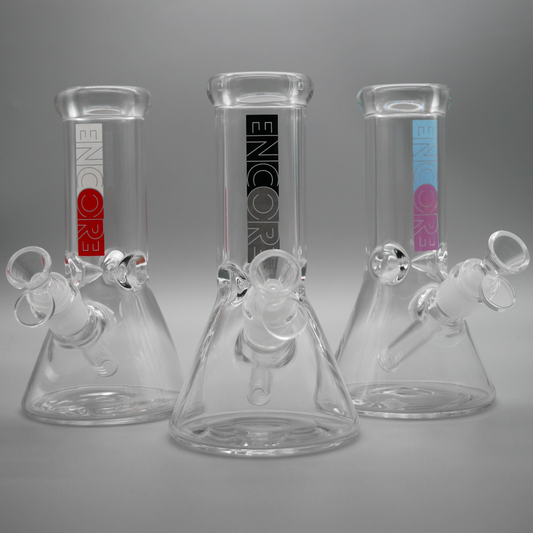 3 PACK 8" Encore Collection Heavy Mini Clear Beaker Bong