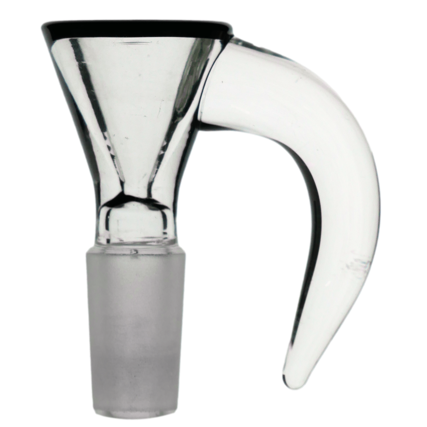 Clear Horn Funnel w/ Color Lip Glass Bowl Slide