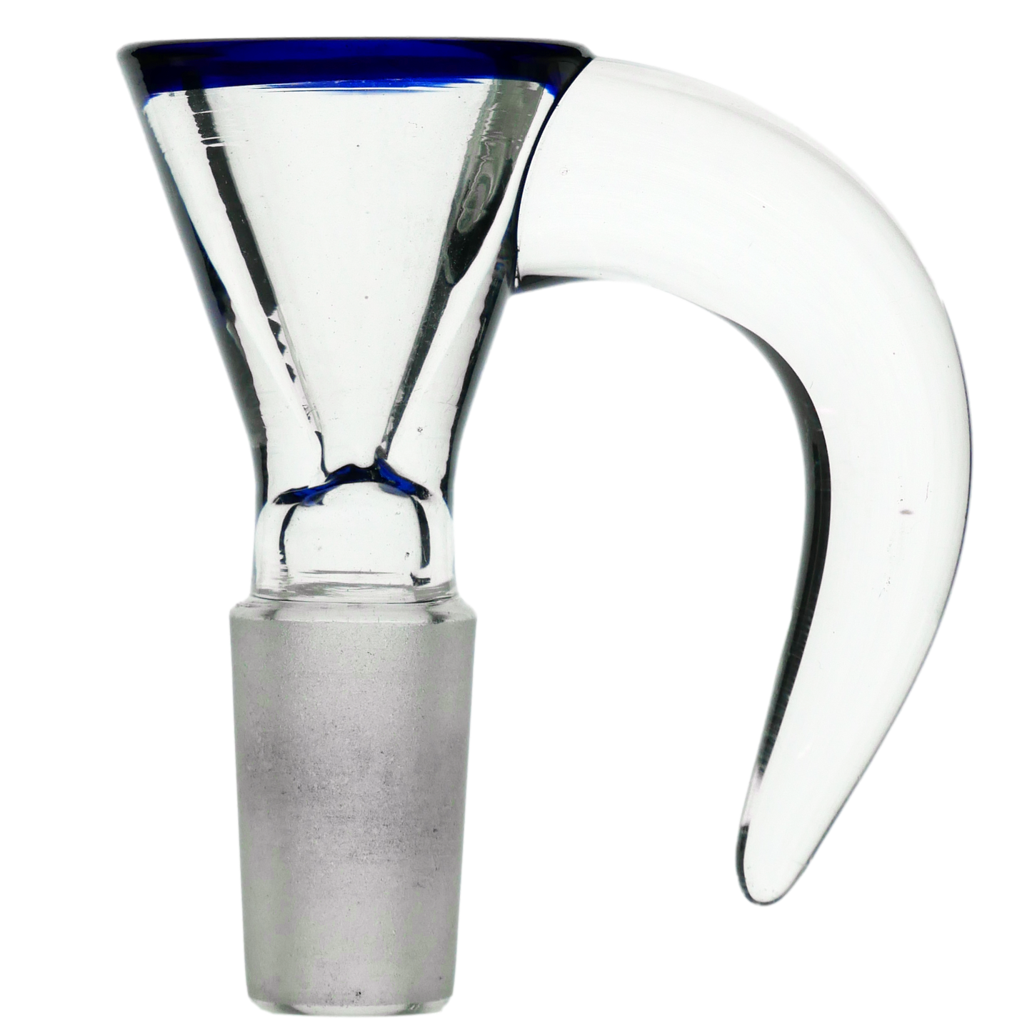Clear Horn Funnel w/ Color Lip Glass Bowl Slide