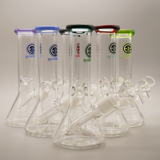 8" Encore Mini Beaker Bong w/ Color Lip