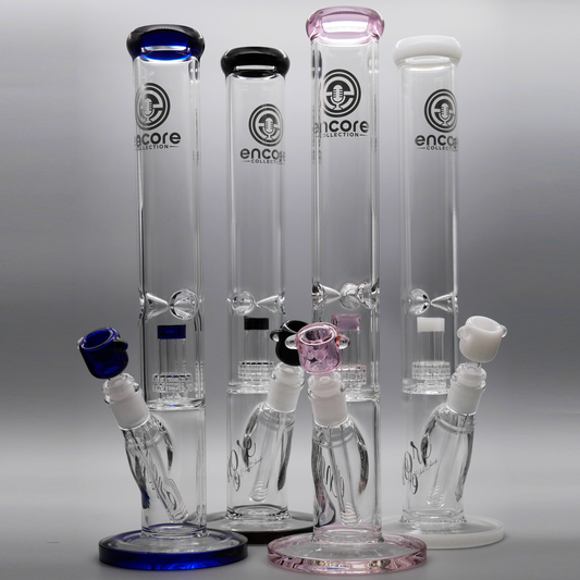 16" Encore Collection Matrix Straight Tube Bong w/ Color Accents