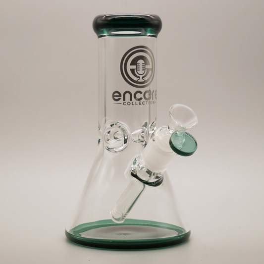 8"Encore Collection Beaker Bong w/ Color Base and Mouthpiece