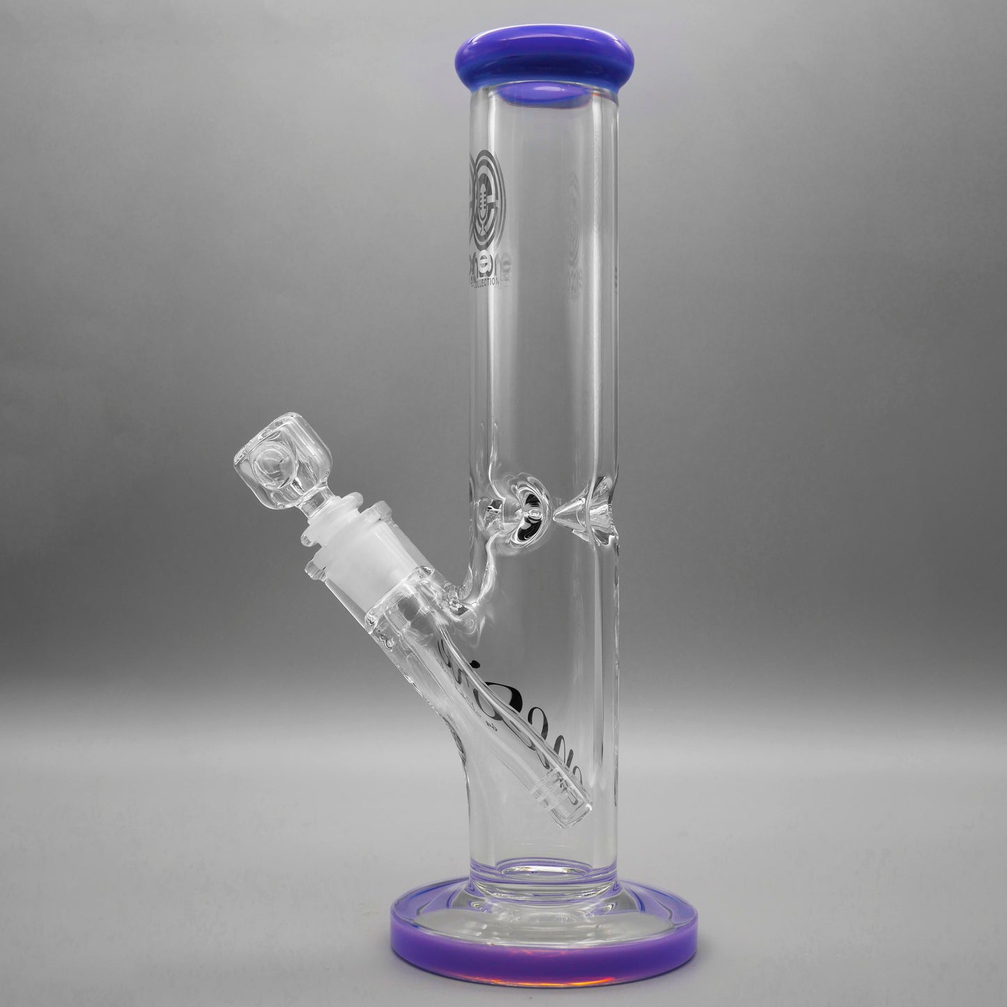 12" Encore Collection Straight Tube Bong w/ Assorted Color Accents