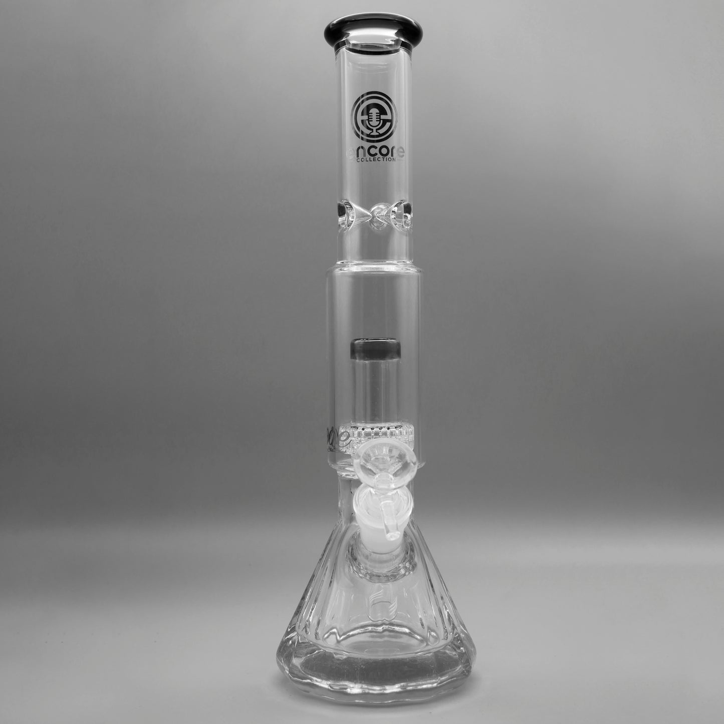 12" Encore Collection Diamond Pounder Beaker Bong w/ Matrix and Assorted Color Accents