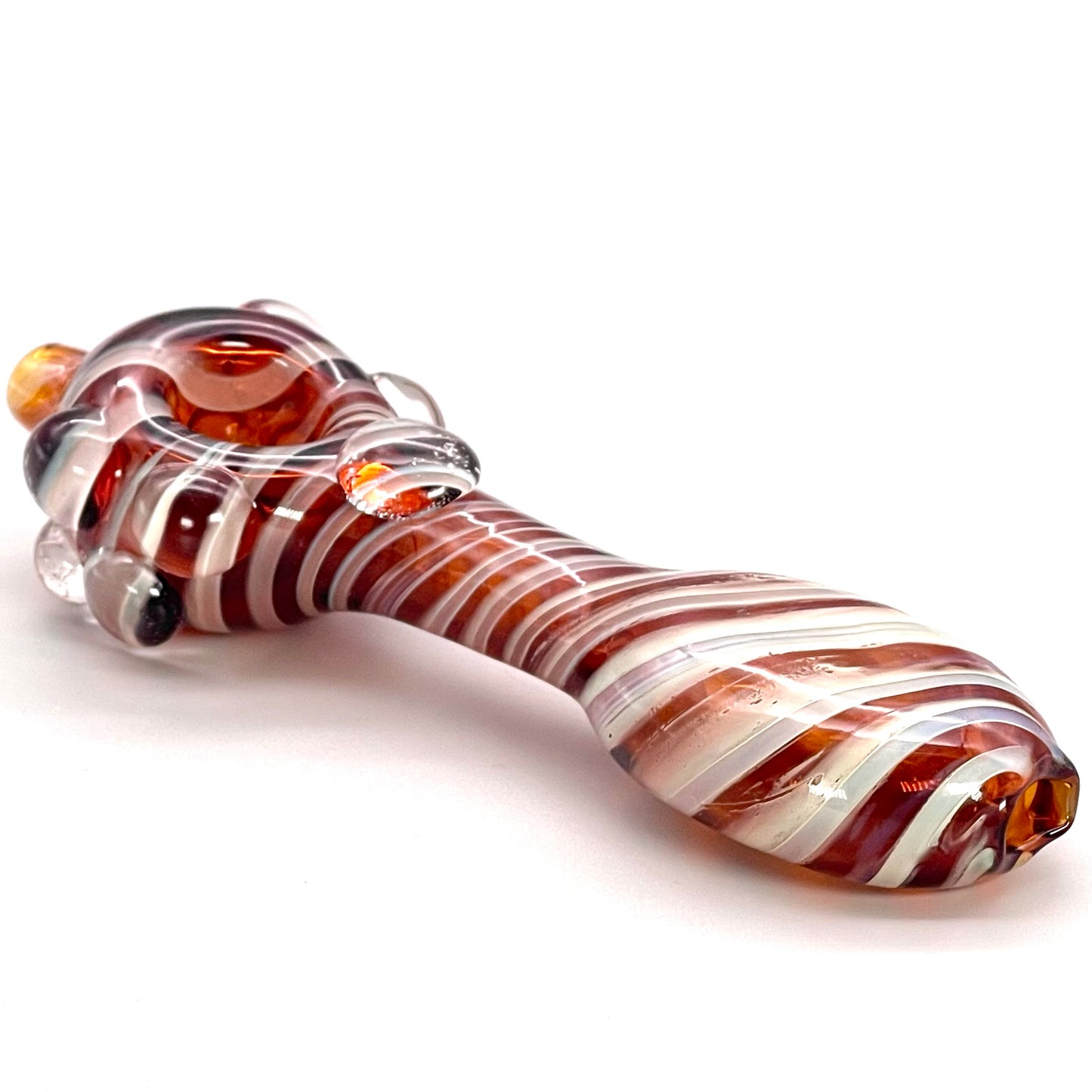 5" Fumed 3-Hole Spoon w/ Flattened Mouthpiece and Steamroller Style Carb Hand Pipe