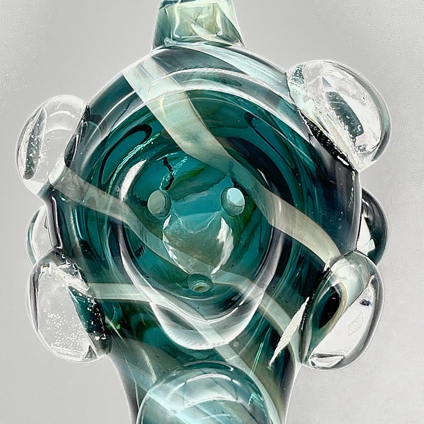 5" Fumed 3-Hole Spoon w/ Flattened Mouthpiece and Steamroller Style Carb Hand Pipe