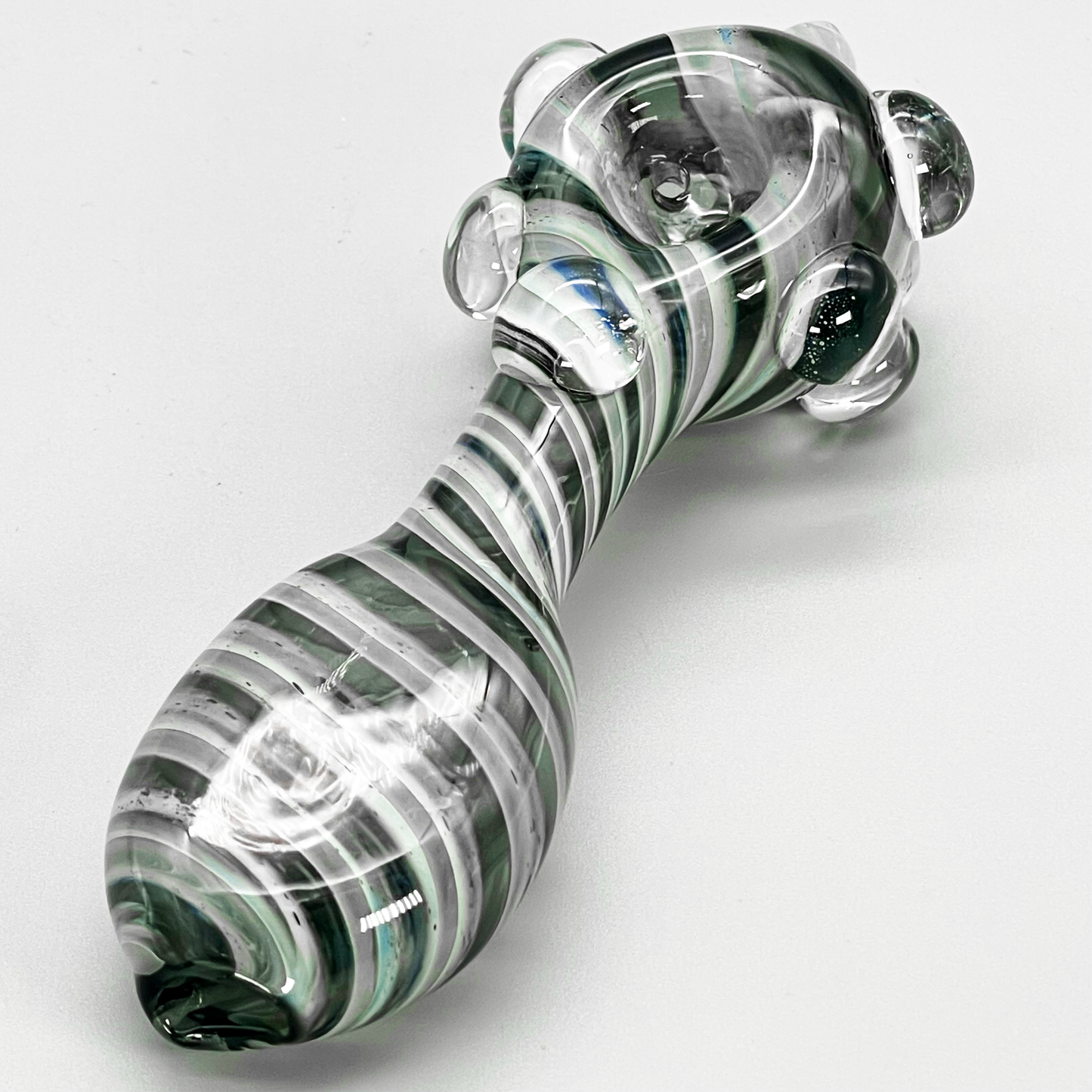 5" Fumed 3-Hole Spoon w/ Flattened Mouthpiece and Steamroller Style Carb Hand Pipe