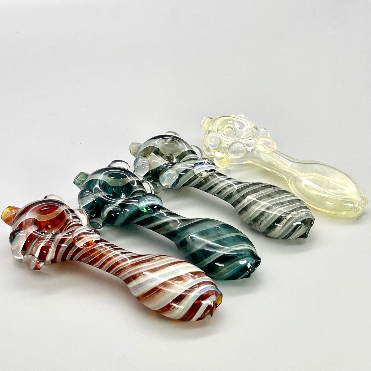 5" Fumed 3-Hole Spoon w/ Flattened Mouthpiece and Steamroller Style Carb Hand Pipe