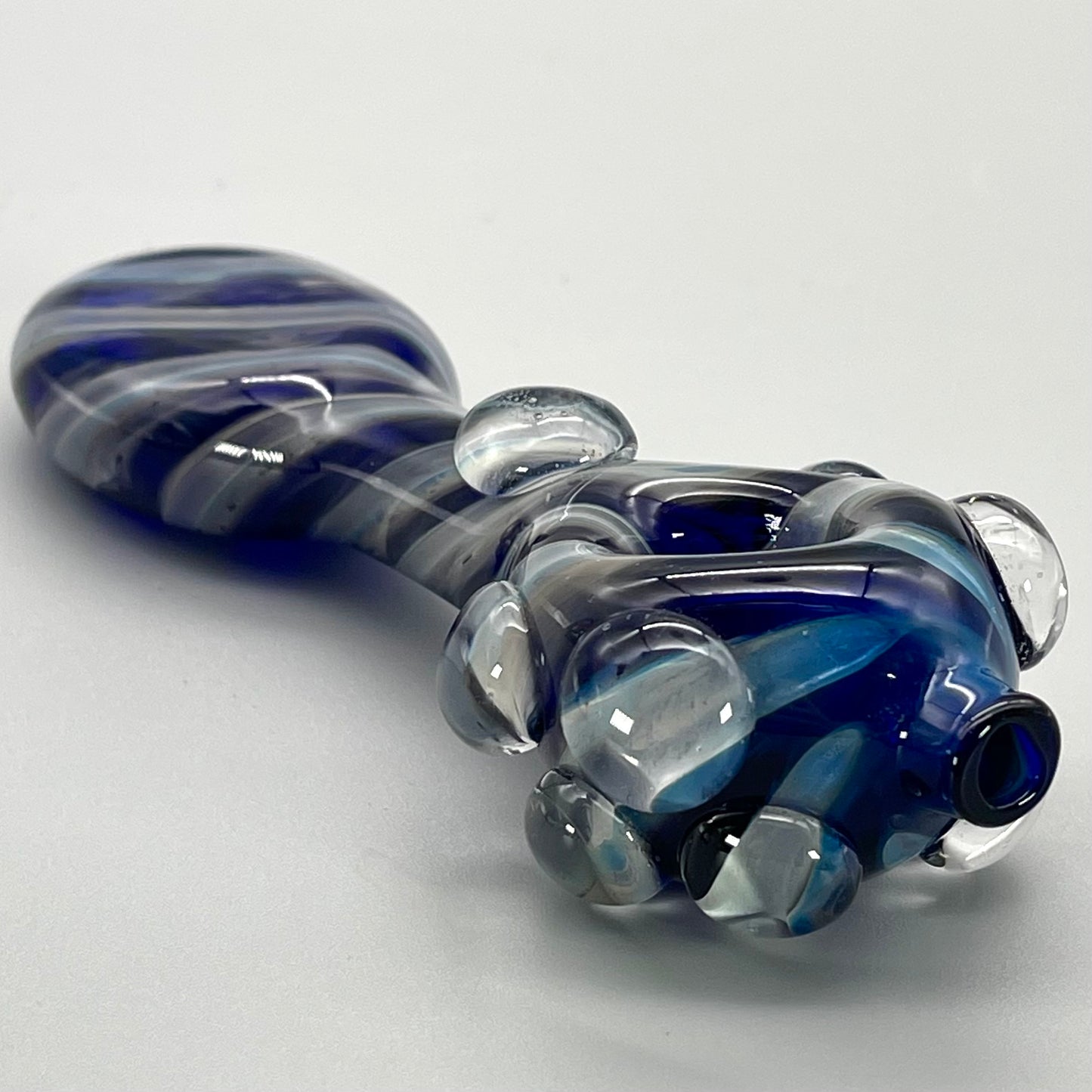 5" Fumed 3-Hole Spoon w/ Flattened Mouthpiece and Steamroller Style Carb Hand Pipe
