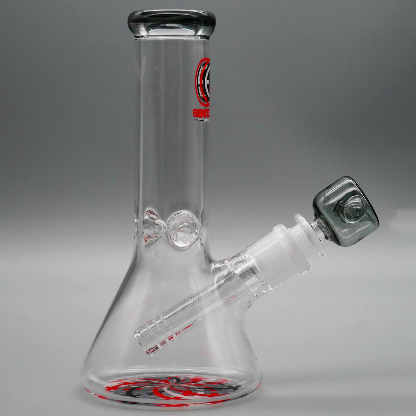 8" Encore Mini Beaker Bong w/ Color Lip & Reticello Base