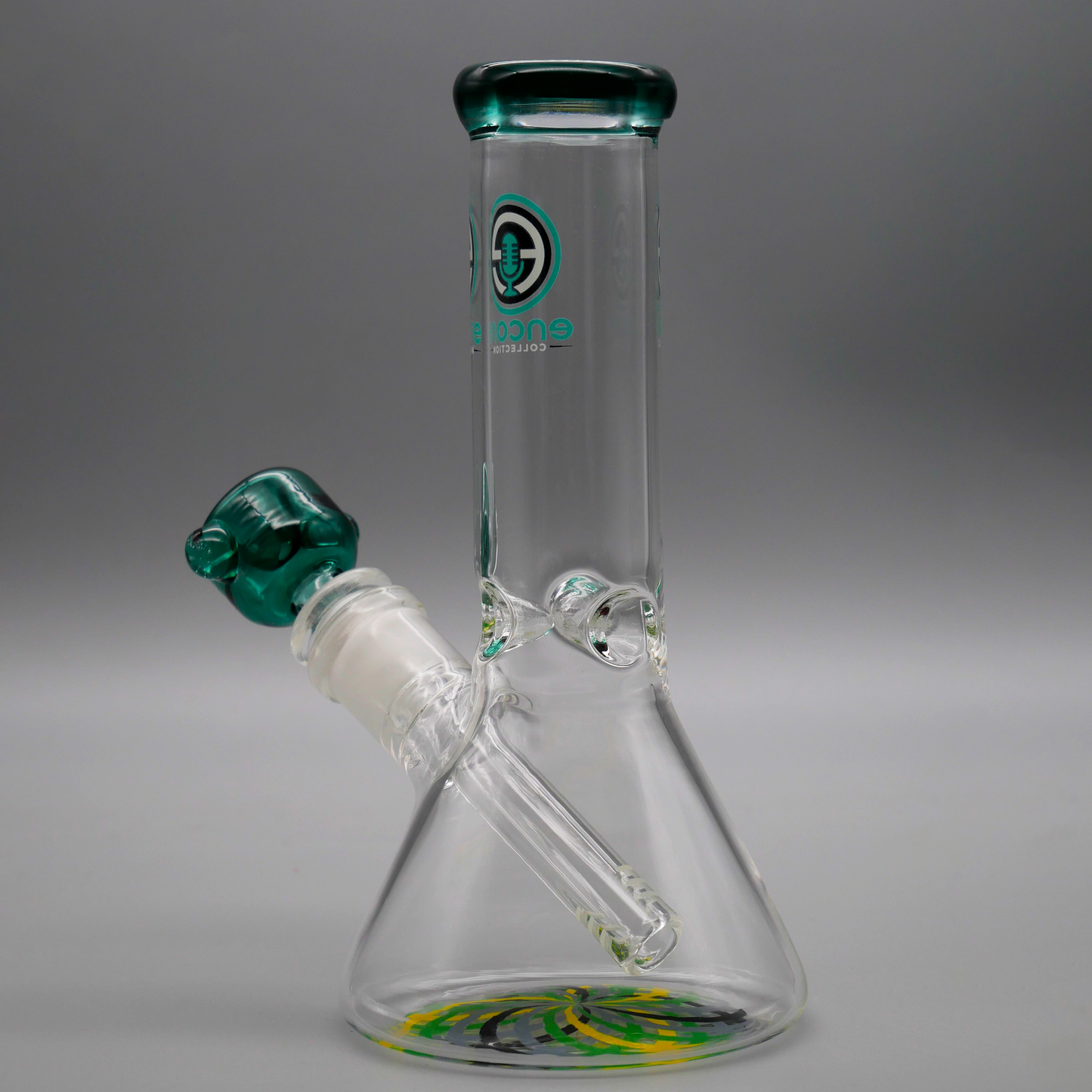 8" Encore Mini Beaker Bong w/ Color Lip & Reticello Base