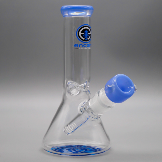 8" Encore Mini Beaker Bong w/ Color Lip & Reticello Base