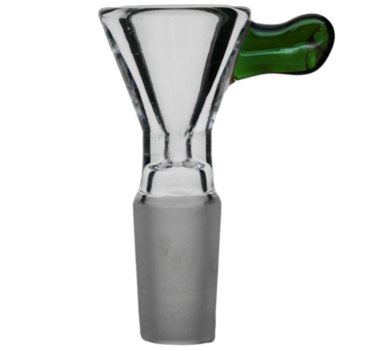 Clear Funnel w/ Color Handle Snapper Glass Bowl Slide