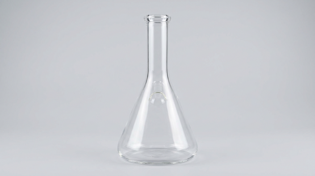 Clear borosilicate glass bong with pristine clarity