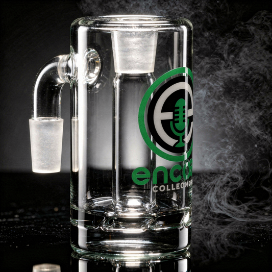 Encore 4 inch large turbine disc perc ash catcher with green logo