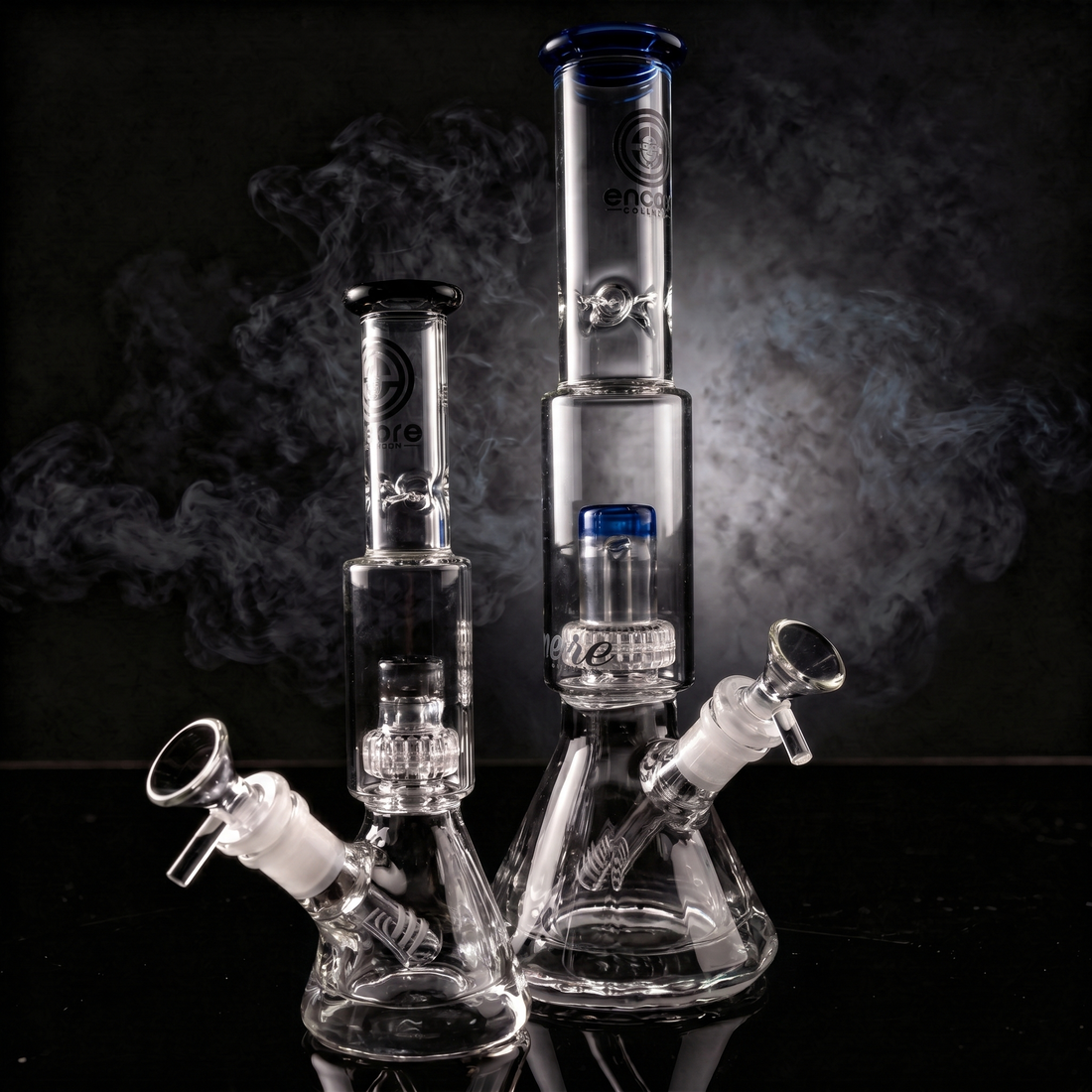 An Encore full-size and mini bong bundle set