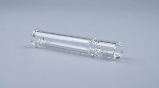A glass nectar collector (dab straw) with a quartz tip