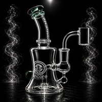 6" Encore Collection Hourglass Dab Rig w/ Color Mouthpiece and Marble Accents