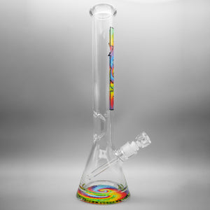 Tie Dye — Encore 18" 9mm Heavy Pounder Glass Bong (angle)