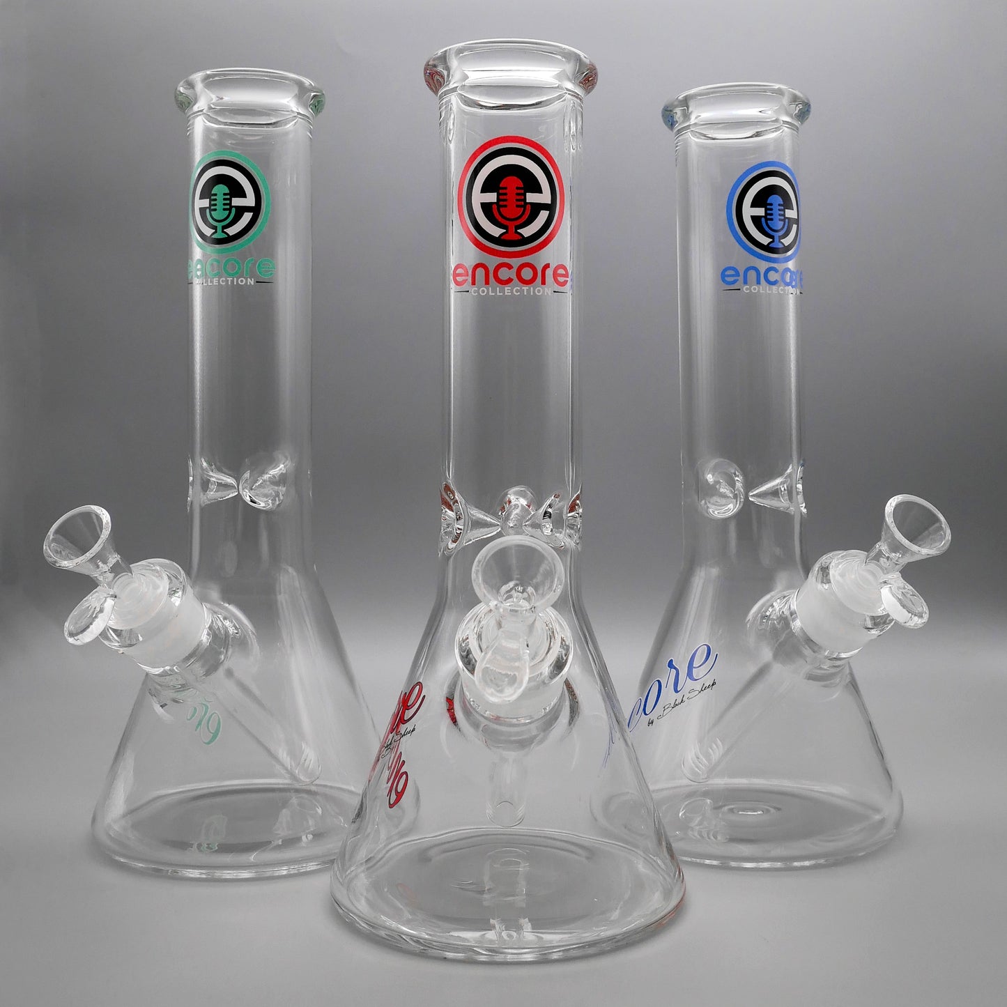 3 PACK 12" Encore Collection Beaker Bong w/ Heavy Duty Joint