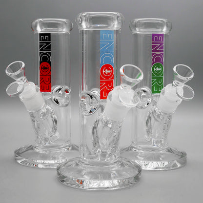 3PACK 8" Encore Collection Heavy Mini Clear Stright Tube Bong