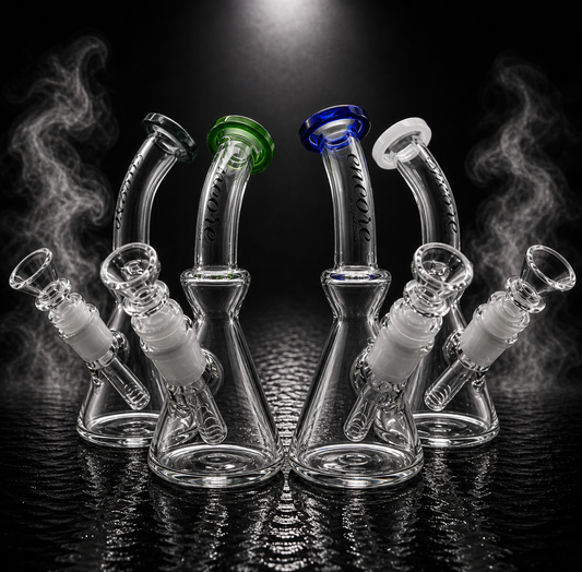 6.5" Encore Collection Pocket Bent Neck Beaker Bong w/ Color Mouthpiece