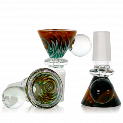 Funnel Marble Full Reversal Color Glass Bowl Slide