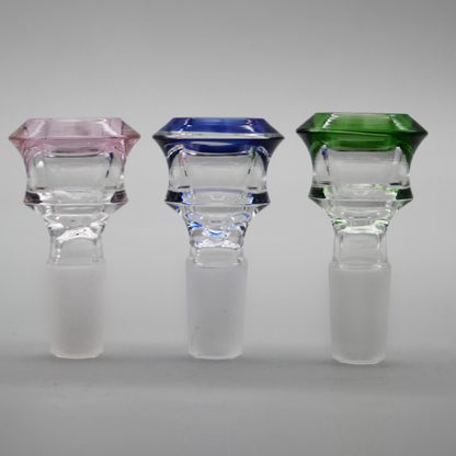 Diamond Edge Cylinder Maria Assorted Color Glass Bowl Slide