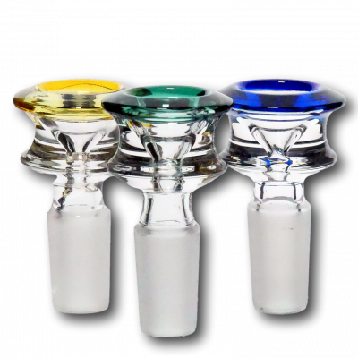 Diamond Edge Cylinder Maria Assorted Color Glass Bowl Slide