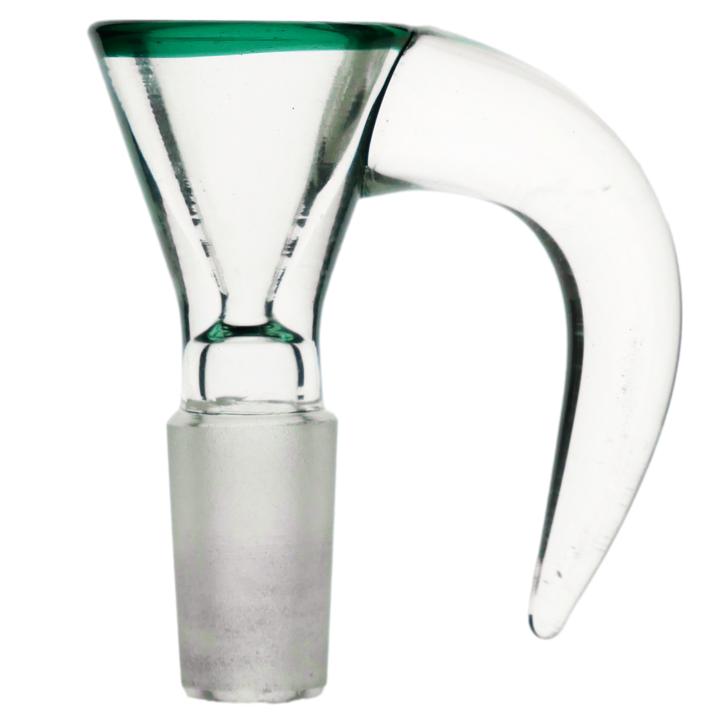 Clear Horn Funnel w/ Color Lip Glass Bowl Slide