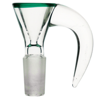 Clear Horn Funnel w/ Color Lip Glass Bowl Slide