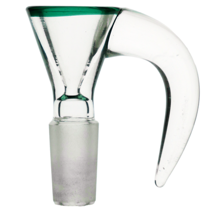 Clear Horn Funnel w/ Color Lip Glass Bowl Slide