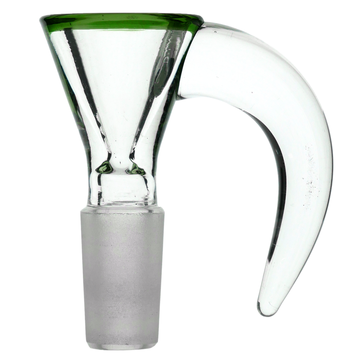 Clear Horn Funnel w/ Color Lip Glass Bowl Slide