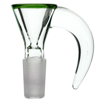 Clear Horn Funnel w/ Color Lip Glass Bowl Slide
