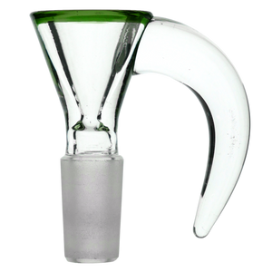Clear Horn Funnel w/ Color Lip Glass Bowl Slide