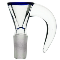 Clear Horn Funnel w/ Color Lip Glass Bowl Slide