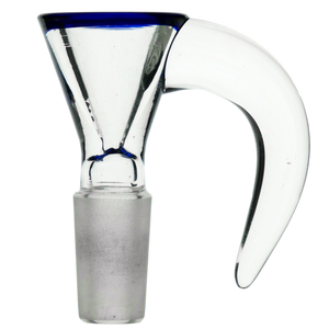Clear Horn Funnel w/ Color Lip Glass Bowl Slide