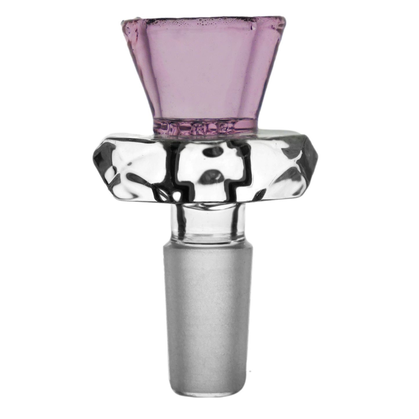 Diamond Cut Maria Handle Color Funnel w/ Honeycomb Screen Glass Bowl Slide