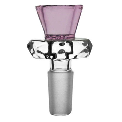Diamond Cut Maria Handle Color Funnel w/ Honeycomb Screen Glass Bowl Slide