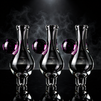 3PACK Thick Bubble Clear CFL Marble Directional Carb Cap