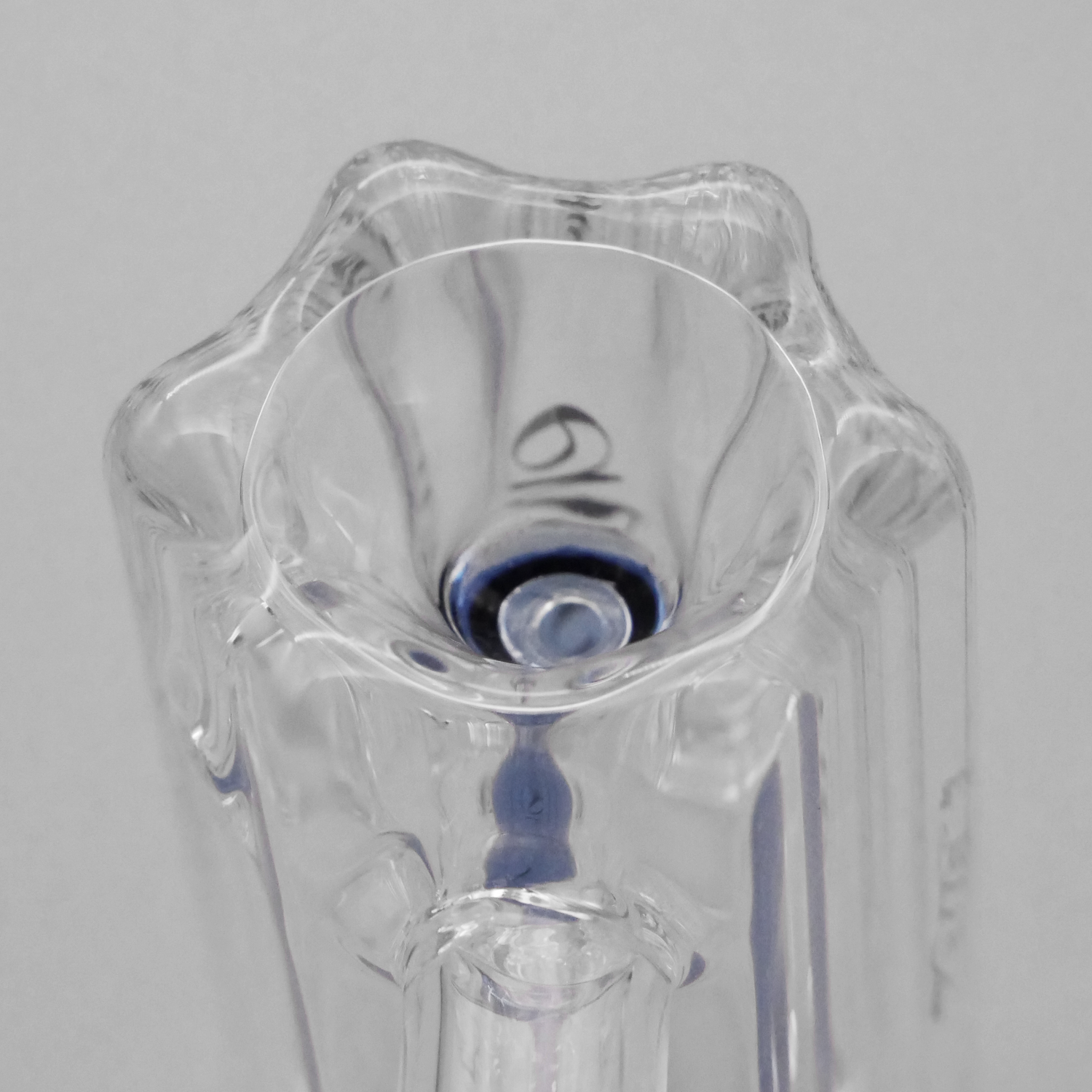 6" Encore Collection 38mm Scalloped Hammer Bubbler w/ Color Stem