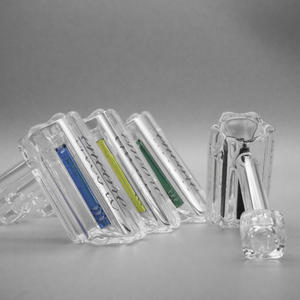 6" Encore Collection 38mm Scalloped Hammer Bubbler w/ Color Stem