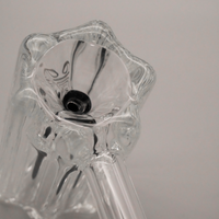 7" Encore Collection 50mm Scalloped Hammer Bubbler w/ Color Stem