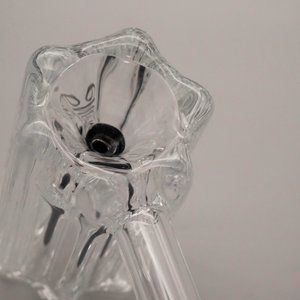 7" Encore Collection 50mm Scalloped Hammer Bubbler w/ Color Stem