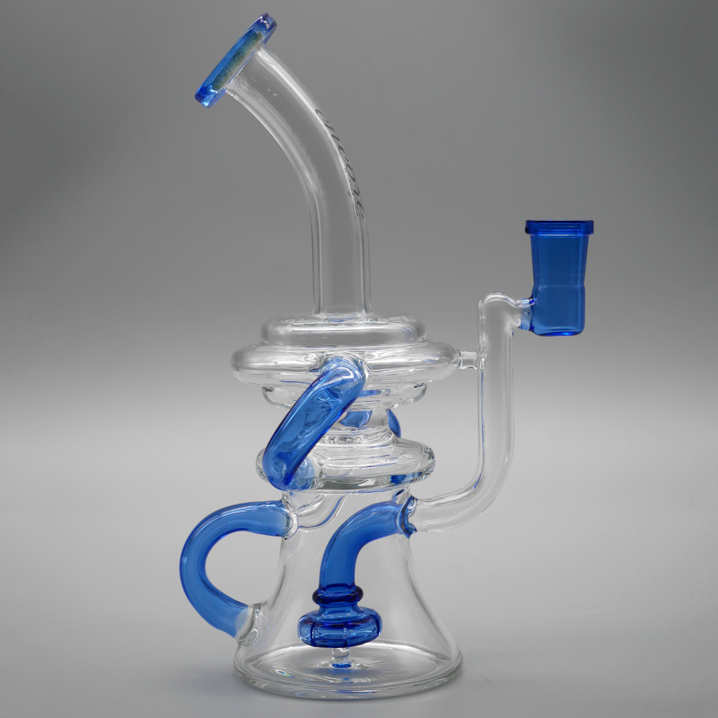 8.5" Encore Collection Double Uptake Klien Recycler Dab Rig W/ Showerhead Perc and Color Accents