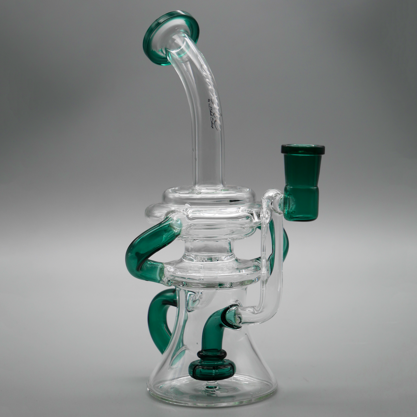 8.5" Encore Collection Double Uptake Klien Recycler Dab Rig W/ Showerhead Perc and Color Accents