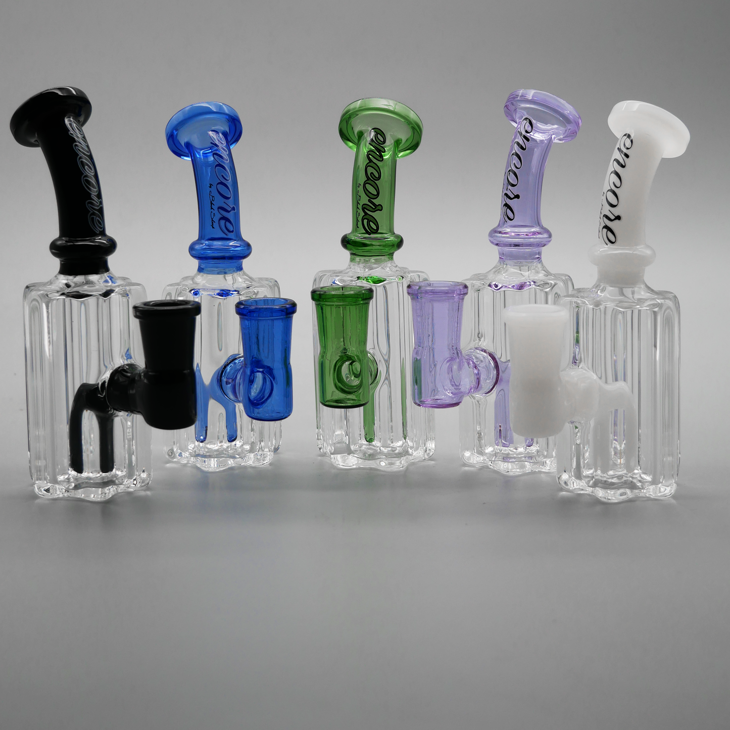 5.5" Encore Collection Hex Star Scalloped Tubing Dab Rig Assorted Colors