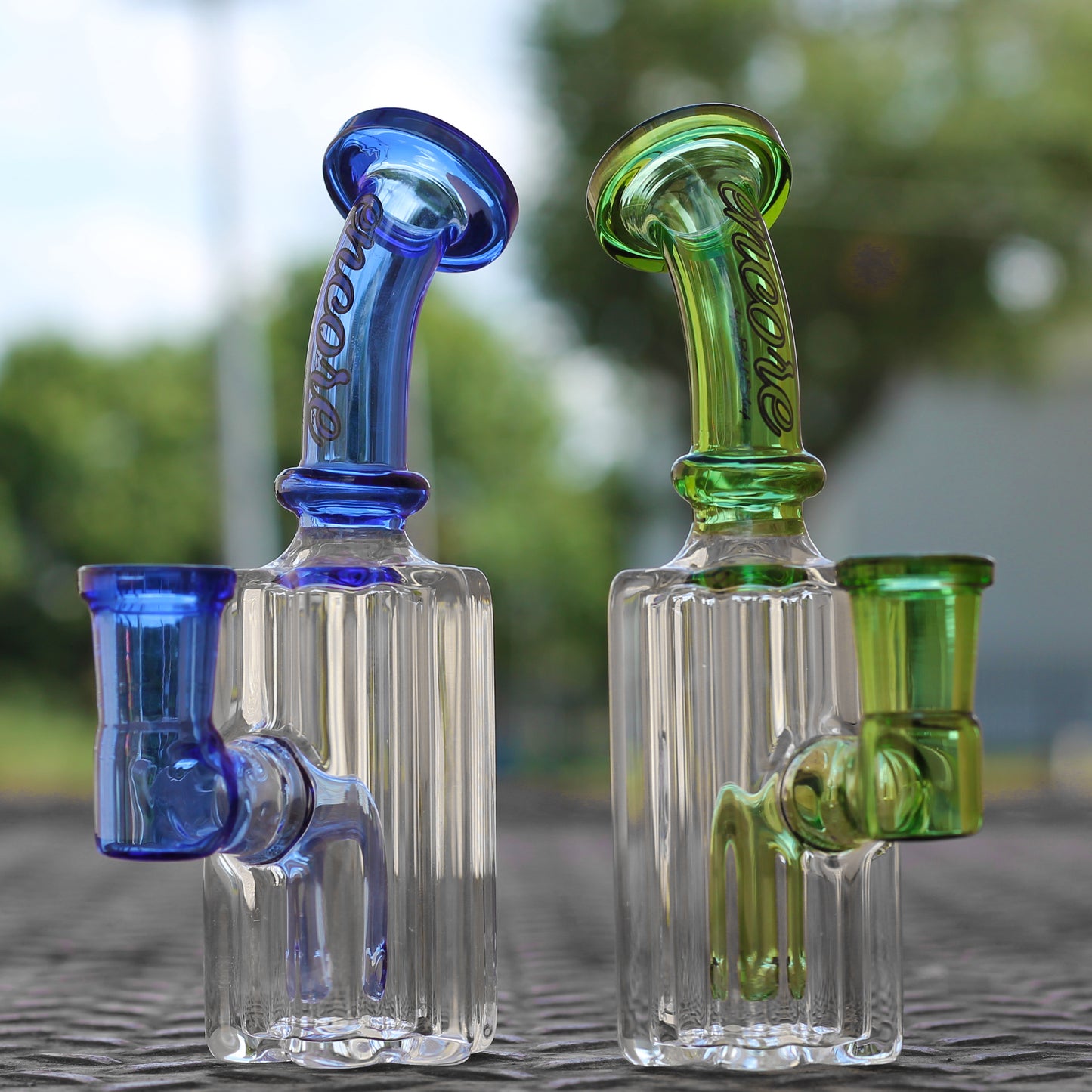 5.5" Encore Collection Hex Star Scalloped Tubing Dab Rig Assorted Colors