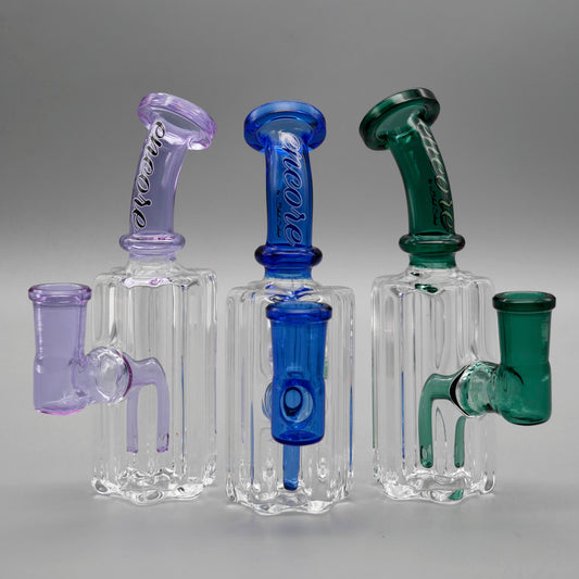 3PACK 5.5" Encore Collection Hex Star Scalloped Tubing Dab Rig Assorted Colors