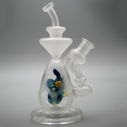 7" Encore Collection Sandblast Baby Dinosaur Egg Recycler Dab Rig